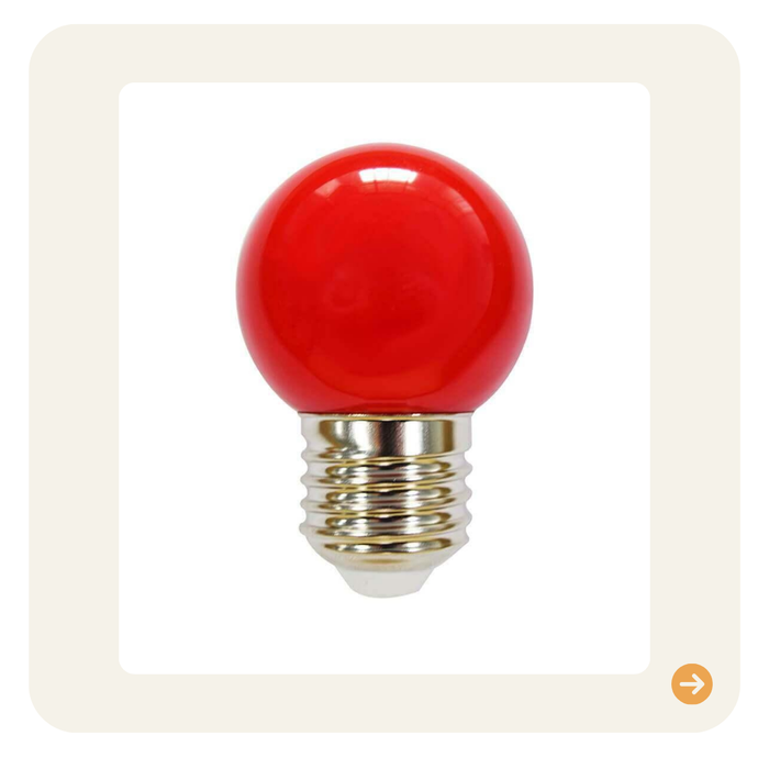 LED Leuchtmittel rot E27 G45 Kugelform 1W