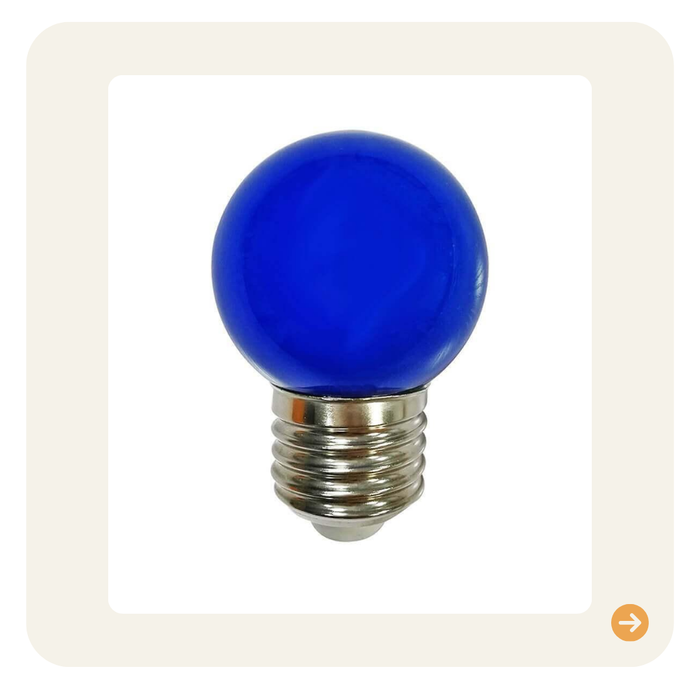 LED Leuchtmittel blau E27 G45 Kugelform 1W