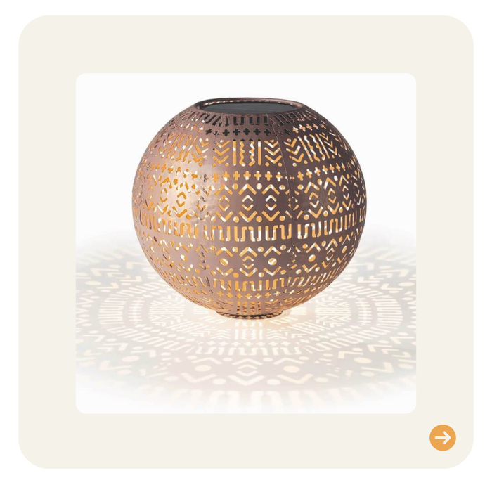 Solar Laterne Antic Ball Boho hellbraun 40cm