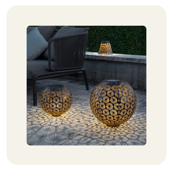 Solar Laterne Antic Ball Alice anthrazit 40cm