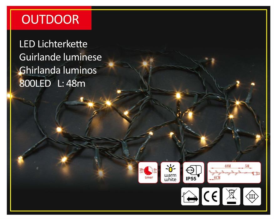 LED Lichterkette Outdoor 800 LED