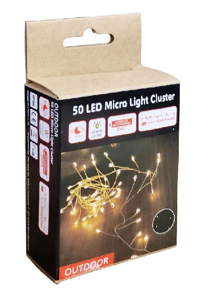 LED Micro Draht Lichterkette Cluster 50 LED