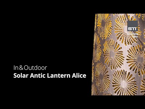 Solar Laterne Antic Alice anthrazit 46x28cm