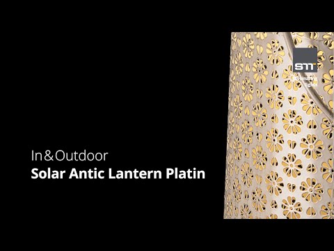 Solar Laterne Antic Platin 26x21cm