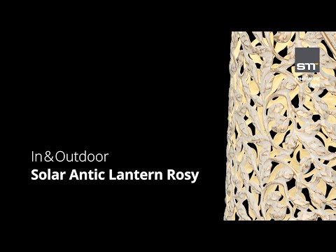 Solar Laterne Antic Rosy weiss 46x28cm