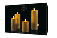 LED Kerzen Gold Echtwachs 4er-Set - Lichterketten Shop
