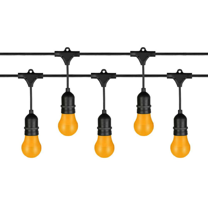 Lichterkette mit 10 Pendel E27 schwarz 10m - koppelbar - Lichterketten Shop