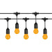 Lichterkette mit 10 Pendel E27 schwarz 10m - koppelbar - Lichterketten Shop
